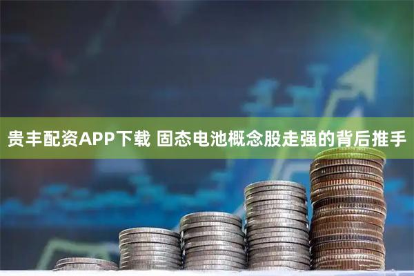 贵丰配资APP下载 固态电池概念股走强的背后推手